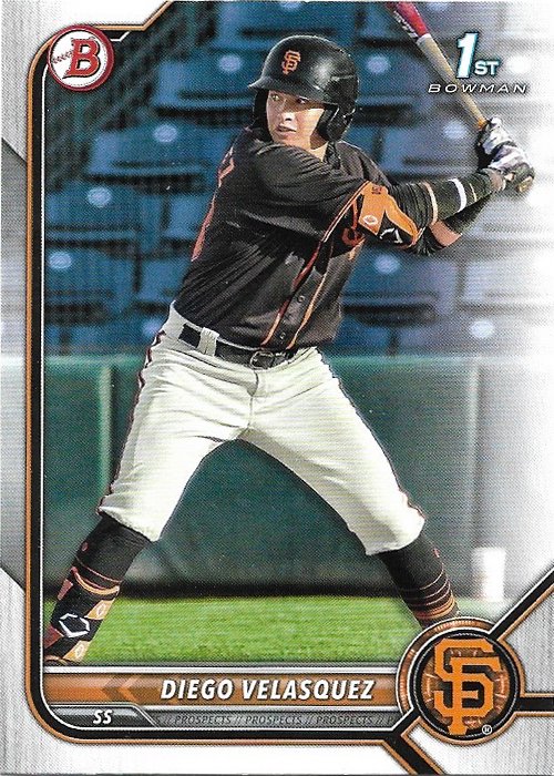 Diego Velasquez 2022 Bowman #BP-110 San Francisco Giants Baseball Card