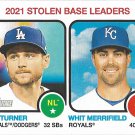 Trea Turner, Whit Merrifield 2022 Topps Heritage #64 Baseball Card Trea Turner, Whit Merrifield 2022 Topps Heritage #64 Baseball Card