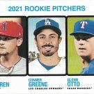 Austin Warren, Conner Greene, Glenn Otto 2022 Topps Heritage Rookie #70 Baseball Card Austin Warren, Conner Greene, Glenn Otto 2022 Topps Heritage Rookie #70 Baseball Card