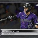 Trevor Story 2022 Topps Chrome #27 Colorado Rockies Baseball Card