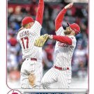 Rhys Hoskins, Bryce Harper 2022 Topps Update #US112 Philadelphia Phillies Baseball Card Rhys Hoskins, Bryce Harper 2022 Topps Update #US112 Philadelphia Phillies Baseball Card