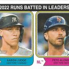 Aaron Judge, Pete Alonso 2023 Topps Heritage #203 New York Yankees, Mets Baseball Card Aaron Judge, Pete Alonso 2023 Topps Heritage #203 New York Yankees, Mets Baseball Card