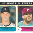 Aaron Judge, Kyle Schwarber 2023 Topps Heritage #202 New York Yankees, Phillies Baseball Card Aaron Judge, Kyle Schwarber 2023 Topps Heritage #202 New York Yankees, Phillies Baseball Card