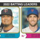 Luis Arraez, Jeff McNeil 2023 Topps Heritage #201 Twins, Mets Baseball Card Luis Arraez, Jeff McNeil 2023 Topps Heritage #201 Twins, Mets Baseball Card