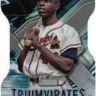 Hank Aaron 2023 Topps Stadium Club Triumvirates #T-30 Milwaukee Braves Baseball Card Hank Aaron 2023 Topps Stadium Club Triumvirates #T-30 Milwaukee Braves Baseball Card