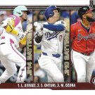 Luis Arraez, Shohei Ohtani, Marcell Ozuna 2025 Topps #347 Padres, Dodgers, Braves Baseball Card