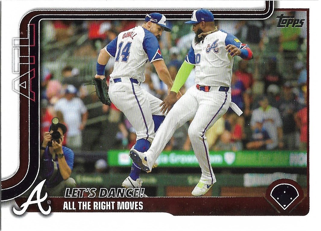 Let's Dance! (Adam Duvall, Marcel Ozuna) 2025 Topps #237 Atlanta Braves Baseball Team Card