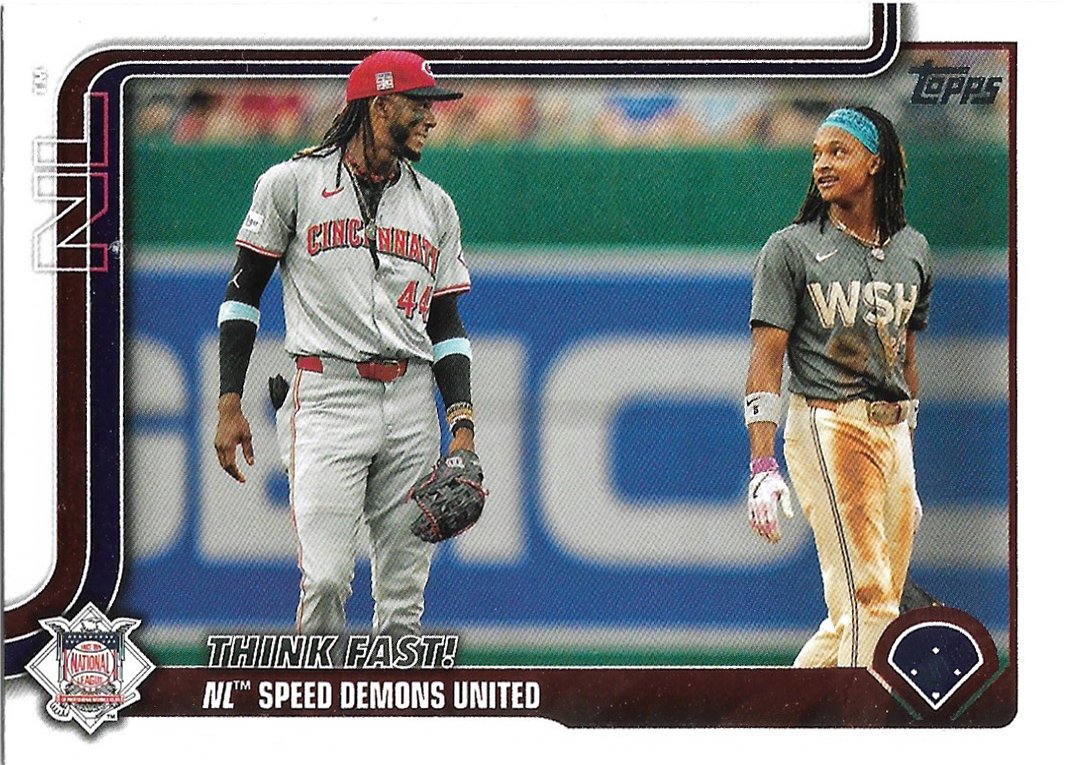Think Fast! (Elly De La Cruz, CJ Abrams) 2025 Topps #639 Baseball Card
