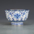 Traditional Chinese porcelain bowl from Jingdezhen. Theme: lotus flowers. REPLICA