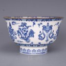 Traditional Chinese porcelain bowl from Jingdezhen. Style: Blue & White, Antique
