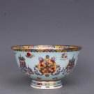 Traditional Chinese porcelain bowl from Jingdezhen. Style: multicolor, antique
