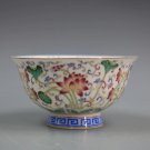 Traditional Chinese porcelain bowl from Jingdezhen multicolor floral patterns lotus flower