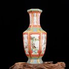 Traditional Chinese porcelain vase from Jingdezhen Hexagonal ZodiacQing Dynasty Qianlong