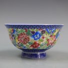Traditional Chinese porcelain bowl from Jingdezhen. Style: multicolor, floral, antique