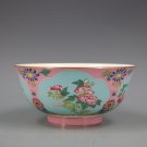 Traditional Chinese porcelain bowl Jingdezhen flower patterns Qianlong Qing dynasty