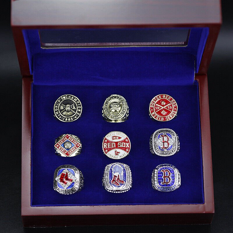 9pcs Set BOSTON RED SOX World Series Championship Ring Best Fan Gift