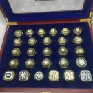 27pc New York Yankees World Series Championship Ring Set Wooden Display Box Gift