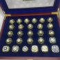 27pc New York Yankees World Series Championship Ring Set Wooden Display Box Gift