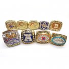 9 Pcs of Denver Broncos 1977-2015 Championship Rings