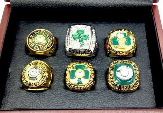 Boston Celtics 6 pc NBA Finals Championship Mixed Set Display Case