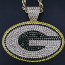 3 inches Green Bay Packers Football Team Necklace V-Neck Pendant Souvenir