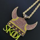 Minnesota Vikings SKOL Football Team Necklace V-Neck Pendant Souvenir - 60 Cm