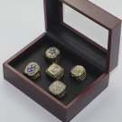 5 pcs Dallas Cowboys World Championship Ring Display Golden Ring Set with Box