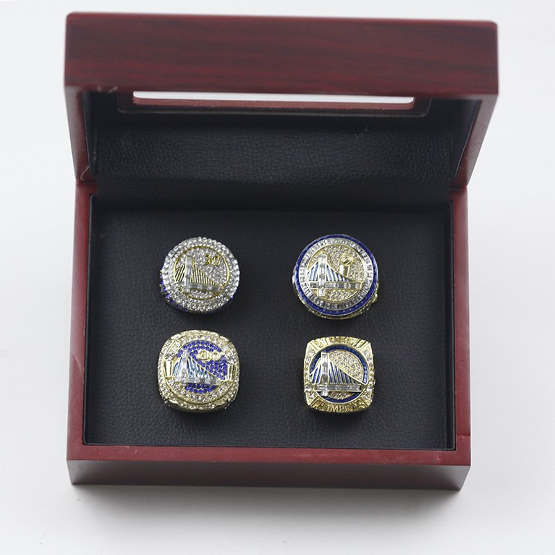 4 Pcs Golden State Warriors Curry Championship Rings 2015 2017 2018 2022 MPV Gift Set