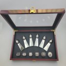Silver Set 6 Trophies and 6 Pcs RingsPittsburgh Steelers Championship Super Bowl With Box