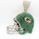 6.5 inches Huge High Quality Handmade Green Bay Packers Helmet Medallions Pendant Necklace Style 2