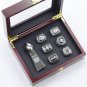 6 Pcs Oakland Raiders Championship Rings + 1 Trophy Golden Gift Set