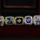 5 Pcs Set 1955 1978 1981 1988 2017  Los Angeles Dodgers Championship Ring Gift Set
