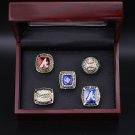 5 Pcs Set MLB 1991 1992 1995 1996 1999 Atlanta Braves World Series Championship Ring Gift Set