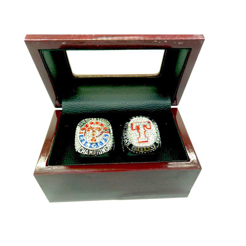 2 Pcs Set 2010 2011 Texas Rangers  Baseball Championship Ring