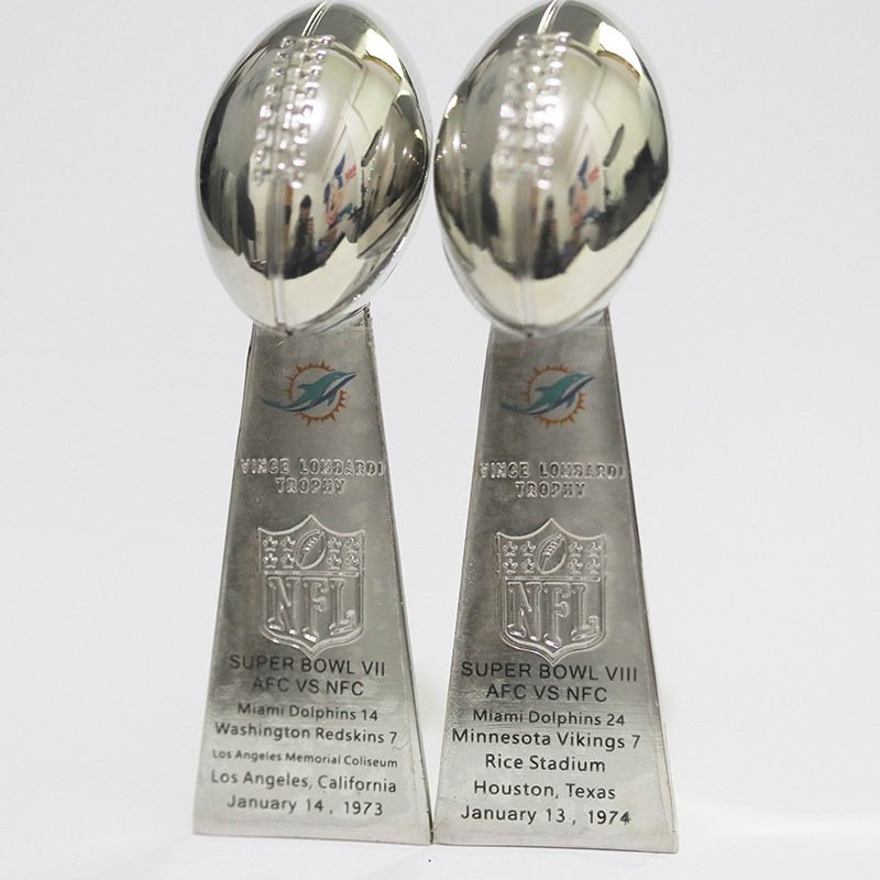 1972 1973 Miami Dolphins 10cm/3.9'' NFL Super Bowl Vince Lombardi Trophy