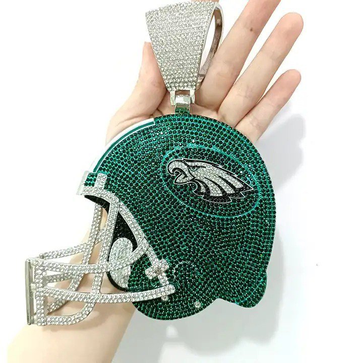 6 inches Huge High Quality Handmade Philadelphia Eagle Helmet Medallions Pendant Style 3