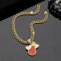 Miami Heat Necklace NBA Silver & Gold Pendant With Cuban Chain