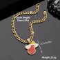 Miami Heat Necklace NBA Silver & Gold Pendant With Cuban Chain