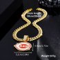 Cincinnati Reds Necklace MLB Silver & Gold Pendant With Cuban Chain 20 inch
