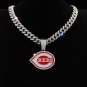 Cincinnati Reds Necklace MLB Silver & Gold Pendant With Cuban Chain 20 inch