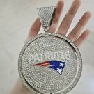 Necklace New England Patriots Medallion 6 Inches Rotating Pendant With Chain 24 In