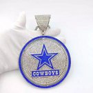 Necklace Dallas Cowboys Medallion 6 Inches Rotating Pendant with Chain 24 inch