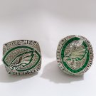 2 Pcs HURTS Philadelphia Eagles Football 2024 NFL 2022 NFC Championship Ring Set