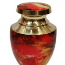 Beautiful Color Design Brass Small Keepsake Cremation Urns for Human Ashes -RED Beautiful Color Design Brass Small Keepsake Cremation Urns for Human Ashes -RED