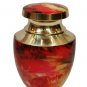 Beautiful Color Design Brass Small Keepsake Cremation Urns for Human Ashes -RED