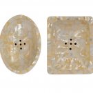 Mother of Pearl Bathroom Accessories Designer Bath Handmade Set of 2 Soap Dish