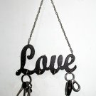 4 Hooks Wall Mounted Key Holder Organizer Hat Rack Kitchen Wall Mount Décor-LOVE 4 Hooks Wall Mounted Key Holder Organizer Hat Rack Kitchen Wall Mount Décor-LOVE