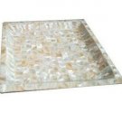 Decorative Serving Tray Breakfast Coffee Table Top Handmade Mother of Pearl- 8in