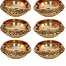 Set Of 6 Brass Kuber Diya Hindu Lakshmi Puja Oil Lamp Navratri Diwali Christmas