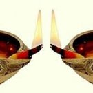 Brass Oil Lamp Diya For Lakshmi Puja Navratri Diwali Single Face Kuber Diya Set